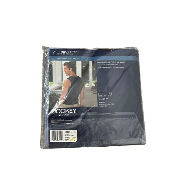 Jockey 2002 New Muscle tee combed cotton rib‎ denim blue medium - Picture 2 of 2